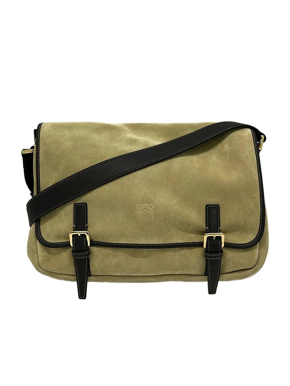 Loewe Ana Hobo Beige Black Suede #367695L81B
